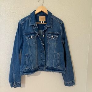 PAIGE Women's Rowan Blaine Distressed Classic Blue Jean Jacket